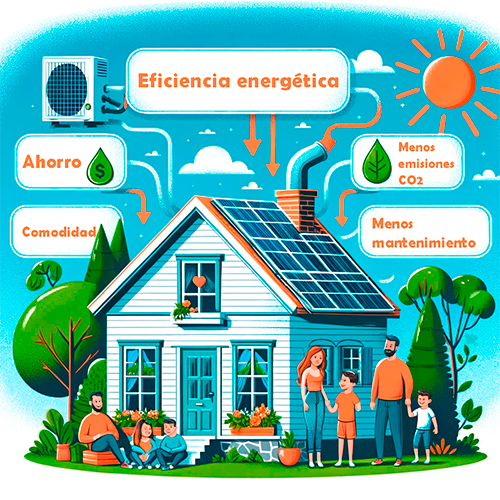 Descubre cómo la aerotermia, una tecnología renovable que utiliza el aire para generar calefacción y agua caliente, ofrece múltiples beneficios. Con eficiencia energética superior, reducción de emisiones de CO2, ahorro económico a largo plazo y menos mantenimiento, la aerotermia es ideal conforme a la nueva normativa de Navarra 2027, que promueve el uso de energías renovables en edificaciones y rehabilitaciones. Opta por una solución sostenible y versátil para el confort del hogar.